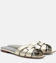 [Saint Laurent] Saint Laurent Tribute Nu Pieds 05 leather slides AU 8 gold