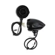 1'' Motorcycle Bluetooth Speaker Audio Sound Stereo System Amplifier USB Black