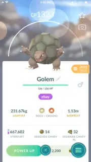 Pokémon GO Golem - SAFE - PVP - FAST DELIVERY