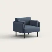 Recess Single Sofa | Office Sofa | Collaboration | Office Lounge, Deep Ocean Blue