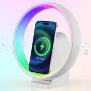 Wireless Bluetooth Speaker with RGB Light, Skywheel 15W Wireless A-Large White