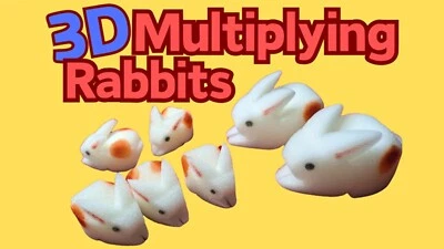 3D Multiplying Rabbits (7 Pc Mom and Pop with 5 babies) Set - New Magic Trick