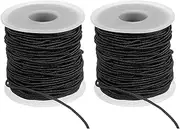uxcell Elastic String for Bracelet 164 Ft/50 Meter Length 1.5 mm Dia, 2 Roll Sturdy Stretchy String Cord for Jewelry Making Necklace Beading Craft DIY, Black
