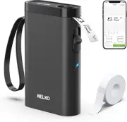 Black Bluetooth Label Maker - Wireless Mini Printer for Home, Office & School