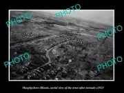 OLD POSTCARD SIZE PHOTO MURPHYSBORO ILLINOIS, AERIAL VIEW OF THE TOWN c1925