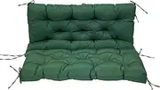 Swing Replacement Cushions with Backrest, Waterproof Swing Seat Cushion for Outdoor Furniture, Waterproof Porch Swing Cushion 2 or 3 Seater,Dark Green,39.7 * 39.7in