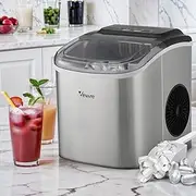 Vevare Portable Ice Cube Maker Machine 12kg Capacity Ice Maker Protable Ice Maker for Indoor and Ourdoor Silver