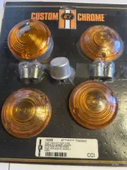 Harley Davidson Amber Flat-Style Turn Signal Lens, Bulbs & Flasher 1973-1985
