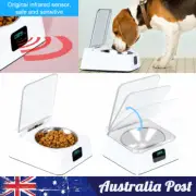 Pet Feeder Cat Bowl Auto Cover Waterer Sensor Splash-proof Moisture-Proof W/Lid