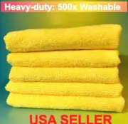 5 YELLOW 16"x16" Microfiber Cleaning Cloth Towel Rag -> Car Polishing Detailing
