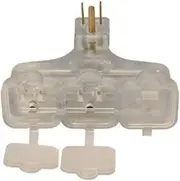 Coleman Cable 9910 3 Outlet Outdoor Lighted Adapter with Right Angle Plug