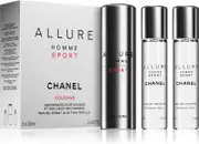 Chanel Allure Men's Sport Refillable Travel Spray Set of 4 Pieces