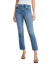 Good American Soft Tech Good Legs High Rise Ankle Straight Jeans in Indigo 514