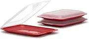 TATAY Set of 3 Cold Meat Containers with Lid, BPA Free, Reusable, Stackable, Dishwasher and Microwaveable, Colour Blueberry, Measures 17 x 3,2 x 25,2 cm