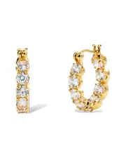 Savvy Cie 18K Over Silver CZ Chubby Inside-Out Hoops