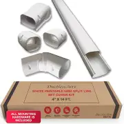 White Paintable Mini Split Line Set Cover Kit - Cover for Ductless Mini Split AC