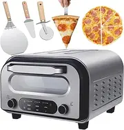 Electric Pizza Oven, Electric Pizza Maker, Makes 12 Inch Pizzas in 90 Seconds, 6 Presets, Countertop Indoor Pizza Oven with LED Digital Panel, Adjustable Time and Temperature, for Home
