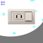 國際牌 DECO LITE埋入式USB充電插座(2孔)+開關組合 附白色蓋板 WTDF10726W(白色)