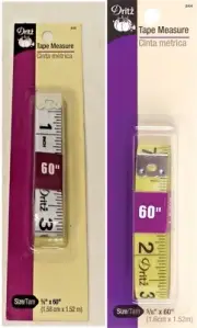 Dritz 838 Tape Measure-5/8"X60" White or Dritz 844 Tape Measure-5/8"X60" Yellow
