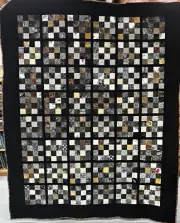 Handmade Modern Patchwork Quilt Blacks Browns, Sofa Couch Throw, Quilts for Sale