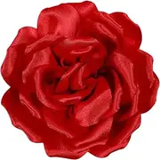 [WEITAPYT] Rose Flower Hair Clip, Rose Brooch Fabric, Rose Hair Pin, Flower Brooches, Hair Clip Rose, Brooch Hair Pin Two in One, Suitable for Girls and Women for Parties and Weddings (Red)