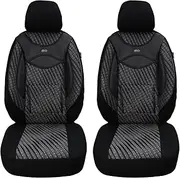 BREMER SITZBEZÜGE Measure Car Seat Covers Compatible with Renault Master 2 Driver & Passenger Set from 1997-2010 / Car Seat Covers Protective Cover Set Car Seat Covers Pack of 2 in Black/Grey Pattern