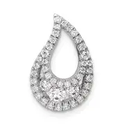 14k White Gold 1/2 Ct. Lab Grown Diamond VS/SI+ G+ Teardrop Cluster Chain Slide Pendant