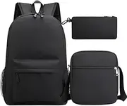 [SLEDEZ] Backpack 3-in-1 Set Student School Bag Three-piece Set Men And Women Shoulders Backpack Set