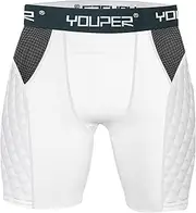 Youper Adult Elite Padded Sliding Shorts, Compression Slider Shorts w/Soft Athletic Cup for Baseball, Football, Lacrosse, Hockey, MMA