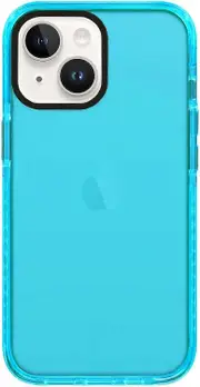 iPhone 15 Plus, Cute Retro Vibrant Design Phone Cases for Women,Camera Protector Cover Soft Silicone Shockproof Protective Case Neon Blue
