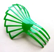 Art Deco style hair comb in assymetric green celluloid (AAN)