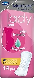 HARTMANN 1681320 MoliCare Premium Lady Pad 1 Drop, Light Yellow, Pack of 14