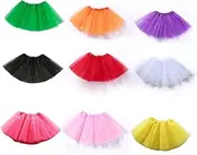 [COLLBATH] Tutu Skirt 3-layer Tutu Dress up Kids Ballet Short Skirt for Girls Party Costumes Light Green