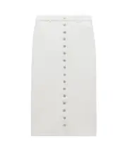 Courrèges Button-Up Vinyl Skirt FR36,FR38,FR40 White
