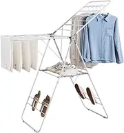 Clothes Drying Rack, Stainless Steel Laundry Drying Rack Foldable for Easy Storage, Ample Drying Space, Assembly-Free Laundry Rack for Air Drying Clothing
