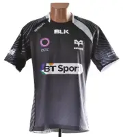 OSPREYS WALES RUGBY UNION SHIRT BLK SIZE M