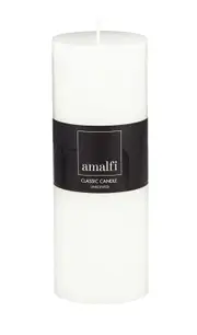 Amalfi Unscented Pillar Candle - White 7.5x20cm