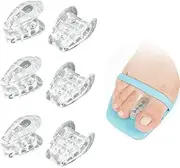 6 Pack Toe Spacers Separators Breathable Gel Bunion Corrector Pads Overlapping Stretcher Straightener Divider for Wear in Shoe Pain Relief Align Toes and Prevent Corn Blister Hammer (Transparent, One size)