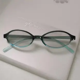 超輕 復古小框橢圓藍綠色平光眼鏡 歐美素顏眼鏡框防藍光平光眼鏡 74193