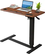 Mobile Standing Desk, Gas Lift Bedside Table, Adjustable Sit Foldable Office Sta