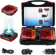 Car Led Trailer Lights, Wireless Trailer Lights, Ip67 Waterproof Wireless Kit, Magnetic Wireless LED Tail Lights, Illumination range 100 feet, for Truck, Flatbed, Camion, Semi, Rv (1 set)