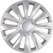 Avalon Pro RB539314 Wheel Trims 14-Inch Double-Lacquered with Chrome Ring ABS Plastic in Box Silver - Set of 4