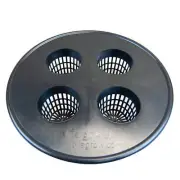 Viagrow Black Net Pot Mesh Bucket Lid, 3" Net Pots x 4 (5-Pack) (Case of 12)