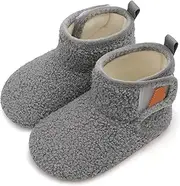 [Barerun] Toddler Slippers Girls Boys House Shoes Baby Winter Booties Plush Cozy Kids House Slipper Warm Lightweight Infant Walking Shoes Socks