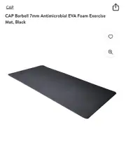 CAP Barbell 7mm Anti microbial EVA Foam Exercise Mat, Black
