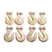 8PCS 1/2" G70 Clevis Grab Hooks Chain Hook Tie Down Towing Flatbed Truck Trailer