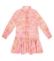 [Poupette St Barth Kids] Poupette St Barth Kids Tesorino floral dress Y 10 pink