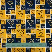 3/4 Yard West Virginia University - West Virginia Mountaineers Cotton Fabric