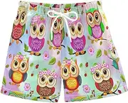 [RPLIFE] Swimming Trunks for Kids, Anti-Chafe Swim Trunks Boys 2 T, Cute Cartoon Owls Eyes