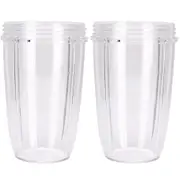 2 x 32 Oz Clear Nutri-bullet Large Cup + 2 Gaskets - Nutri 600 and 900 Models Amazon special